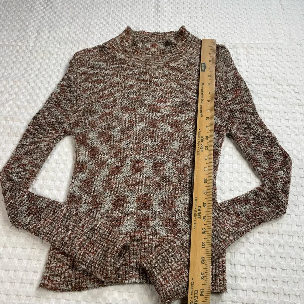 Free People Blair Sweater‎ Small Mock Neck Pullover Loose Weave Space Dye